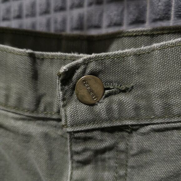 Carhartt Canvas Carpenter Work Pants 38x32 Mens Gray Cargo Cotton Jeans Utility - Picture 4 of 16